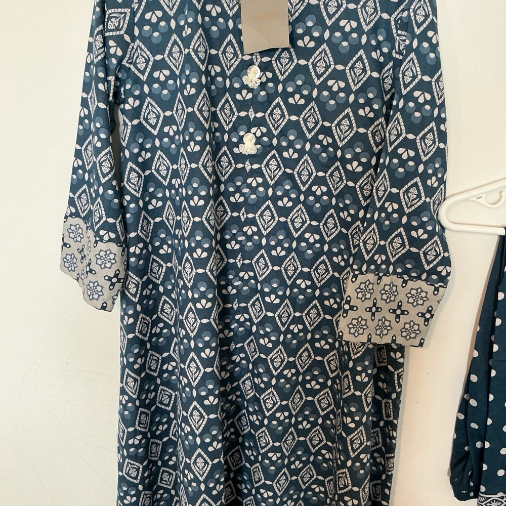 Pakistani/Indian traditional Blue Long Sleeve Dress- brand new- small